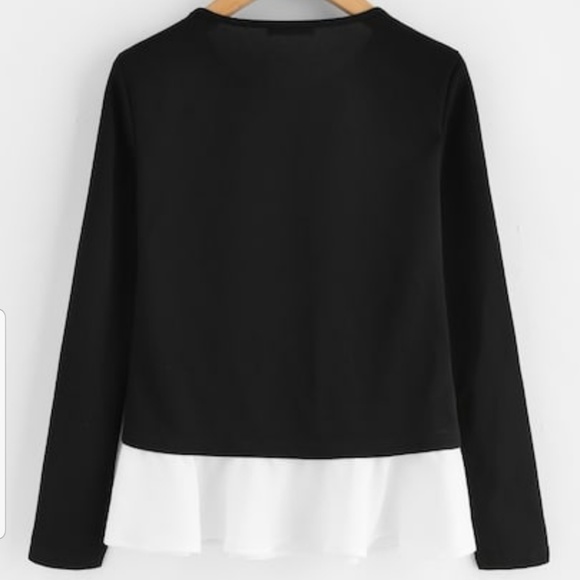 Classy Pearl Beading Neck Contrast Trip Top - Picture 3 of 5